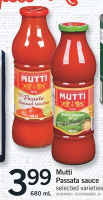 Fortinos Mutti passata sauce 680 ml offer