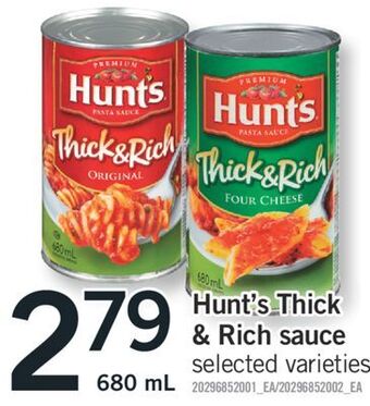 Fortinos Hunt's thick & rich sauce, 680 ml offer