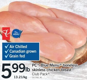 Fortinos Pc blue menu boneless skinless chicken breast offer