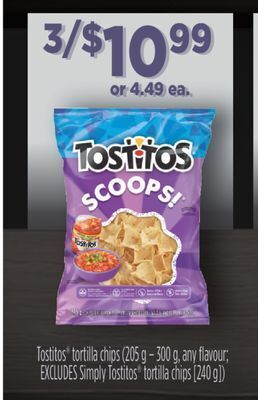 Fortinos Tostitos tortilla chips offer