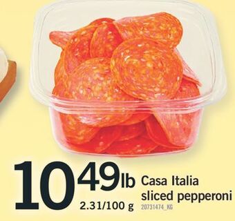 Fortinos Casa italia sliced pepperoni offer