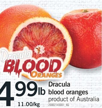 Fortinos Dracula blood oranges offer