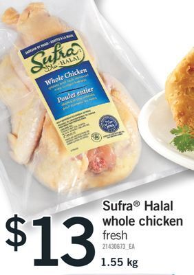 Fortinos Sufra halal chicken, 1.55 kg offer