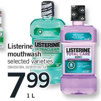 Fortinos Listerine mouthwash, 1 l offer
