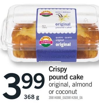Fortinos Crispy pound cake 368 g offer
