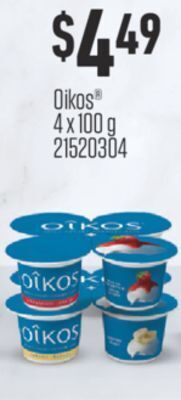Fortinos Oikos 4 x 100 g offer