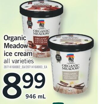 Fortinos Organic meadow ice cream, 946 ml offer