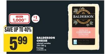 No Frills Balderson cheese, 250/280 g offer