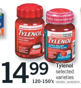 Fortinos Tylenol 120-150's offer