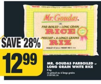 No Frills Mr. goudas parboiled or long grain white rice, 8 kg offer