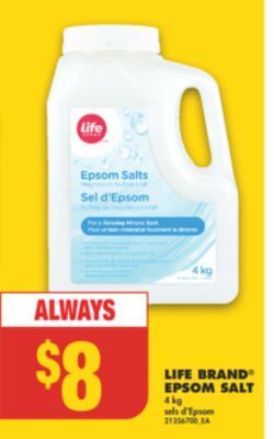 No Frills Life brand epsom salt, 4 kg offer