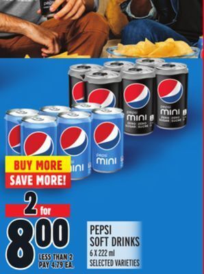 Metro Pepsi soft drinks offer