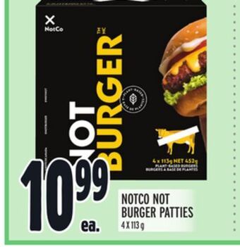 Metro Notco not burger patties offer