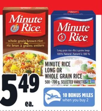 Metro Minute rice long or whole grain rice offer