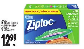 Metro Ziploc mega pack freezer or sandwich bags offer