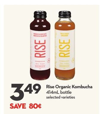 Longo's Rise organic kombucha offer