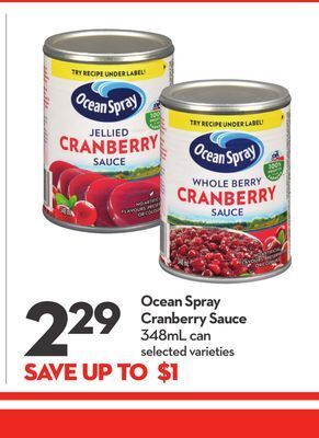 Longo's Ocean spray cranberry sauce offer