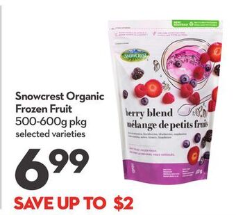 Longo's Snowcrest organic frozen fruit offer