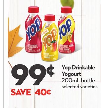 Longo's Yop drinkable yogourt offer