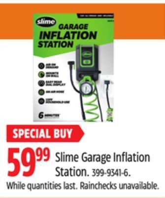 Canadian Tire Slime garage inflation station offer