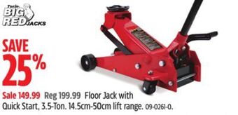 Canadian Tire Big red floor jack with quick start, 3.5-ton offer