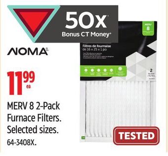 Canadian Tire Noma merv 8 2-pack furnace filters offer