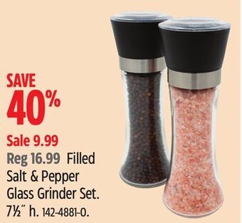 Canadian Tire Kamenstein filled salt & pepper glass grinder set offer
