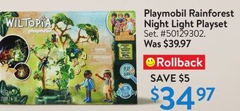Walmart Playmobil rainforest night light playset offer