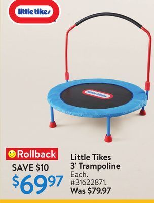 Walmart Little tikes 3' trampoline offer