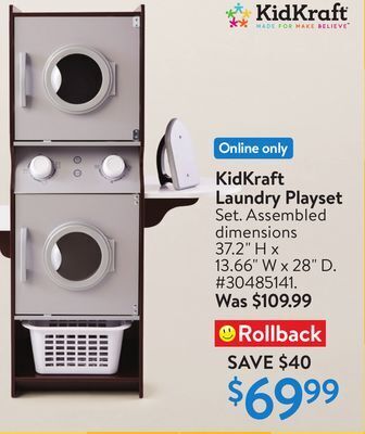 Walmart Kidkraft laundry playset offer