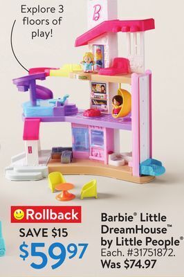Walmart Barbie little dreamhouse by little people offer