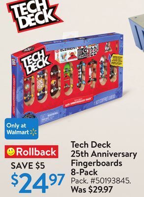 Walmart Tech deck 25th anniversary fingerboards 8-pack offer