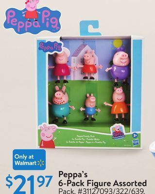 Walmart Peppa's 6-pack figure assorted offer