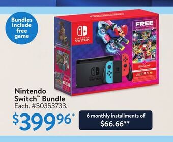 Walmart Nintendo switch bundle offer
