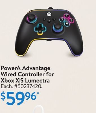 Walmart Powera advantage wired controller for xbox x|s lumectra offer