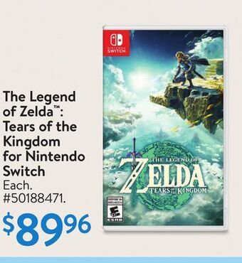 Walmart The legend of zelda: tears of the kingdom for nintendo switch offer