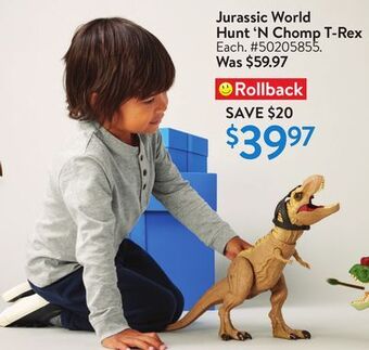 Walmart Jurassic world hunt 'n chomp t-rex offer