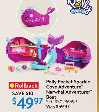 Walmart Polly pocket sparkle cove adventure narwhal adventurer boat offer