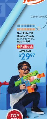 Walmart Nerf elite 2.0 double punch offer