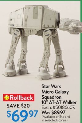 Walmart Star wars micro galaxy squadron 10 at-at walker offer