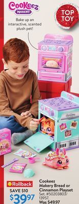 Walmart Cookeez makery bread or cinnamon playset offer