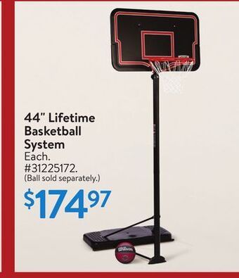 Walmart 44 lifetime basketball system offer