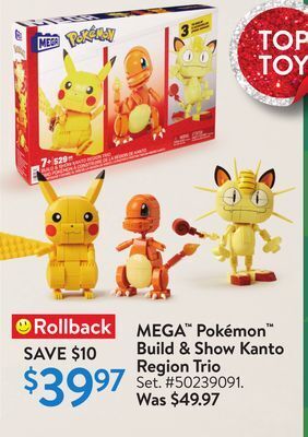Walmart Mega pokémon build & show kanto region trio offer