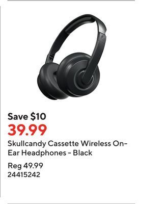 Staples Skullcandy cassette wireless on-ear headphones - black offer