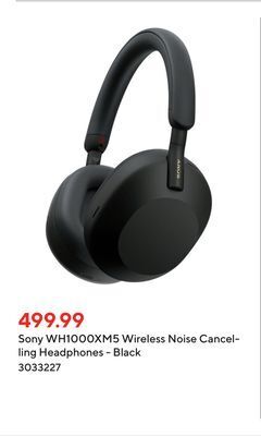 Staples Sony wh1000xm5 wireless noise cancelling headphones - black offer