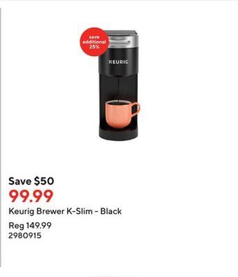Staples Keurig brewer k-slim - black offer