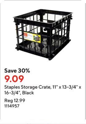Staples Staples storage crate, 11 x 13-3/4 x 16-3/4, black offer