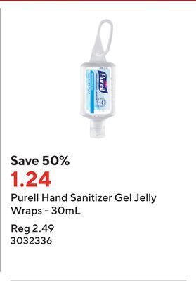 Staples Purell hand sanitizer gel jelly wraps - 30ml offer