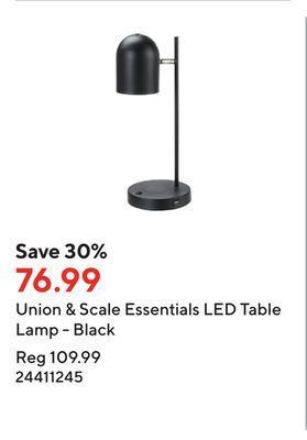 Staples Union & scale essentials led table lamp - black offer
