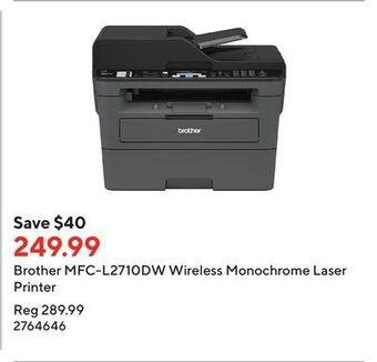 Staples Brother mfc-l2710dw wireless monochrome laser printer offer